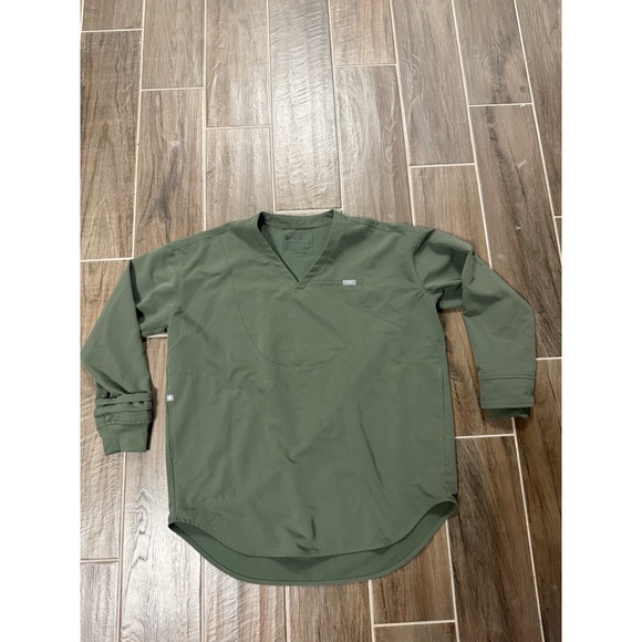Figs Tops - FIGS Halle V-Neck Long Sleeve Tunic Scrub Top Moss Green Women's Small